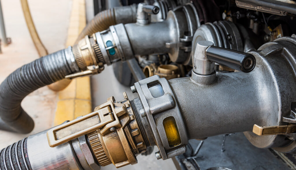 Road Tanker Offloading Human Factors: a photograph of connection points on a tanker